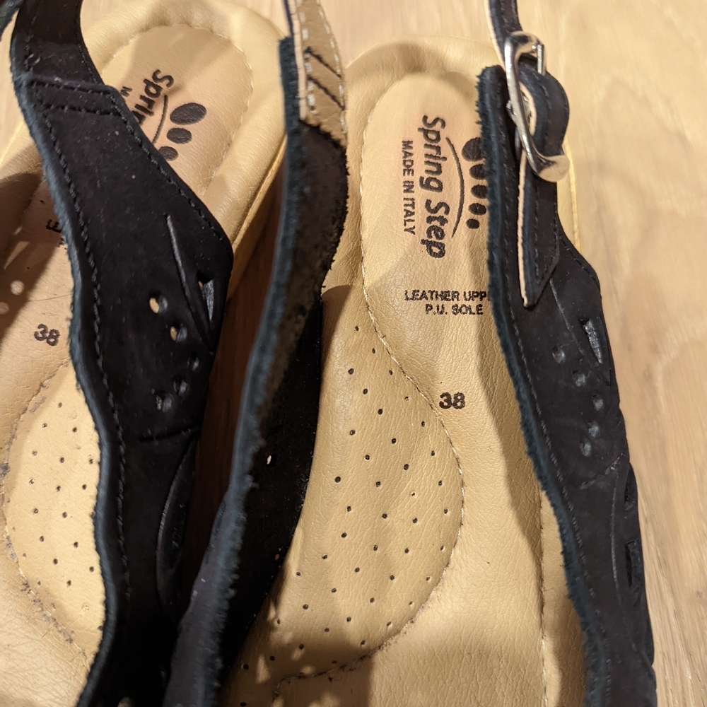 Spring Step Black Slingback Sandals - Picture 10 of 10